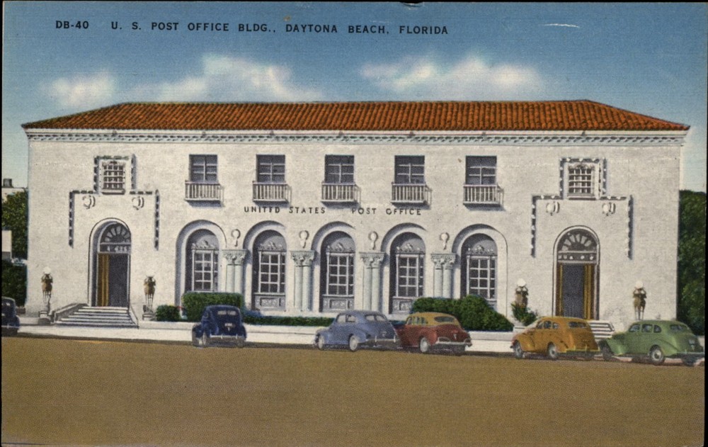 US Post Office Building Daytona Beach Florida vintage postcard m146