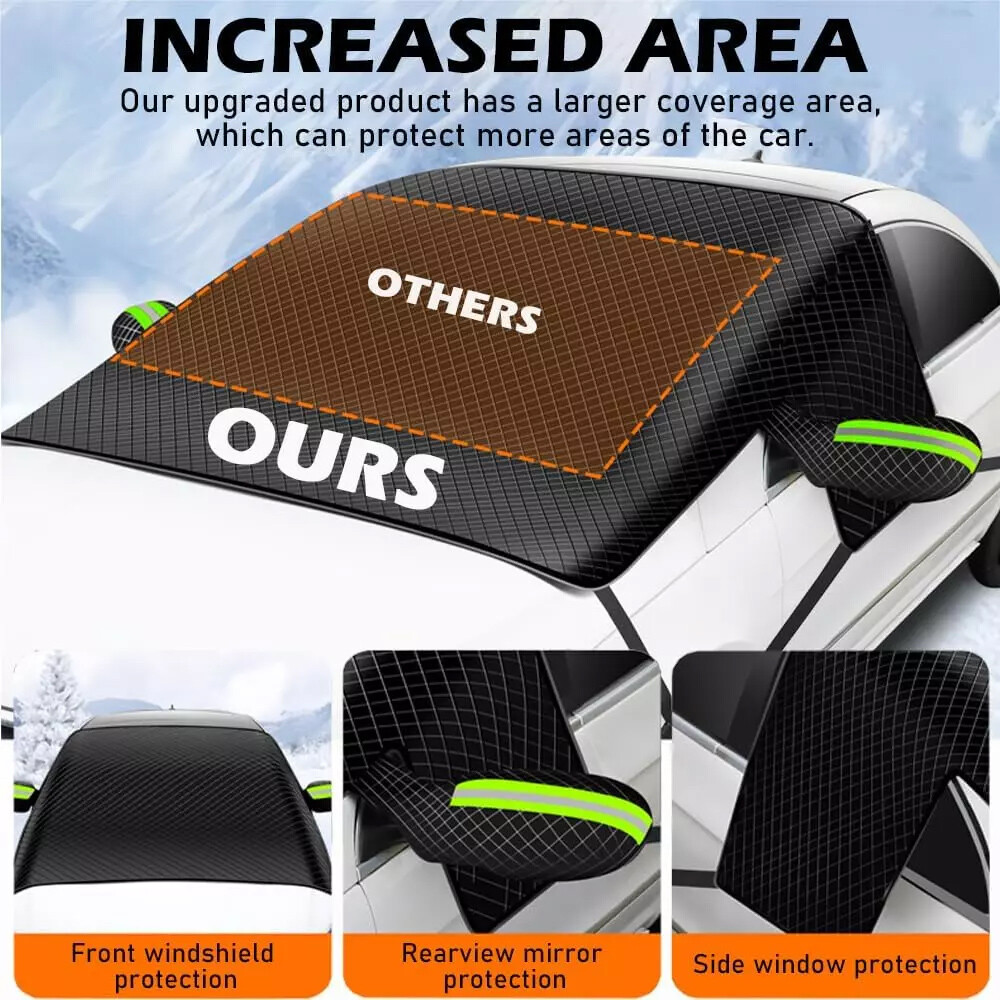 Magnetic Windshield Cover for Snow Ice Frost Sun Shade Protection