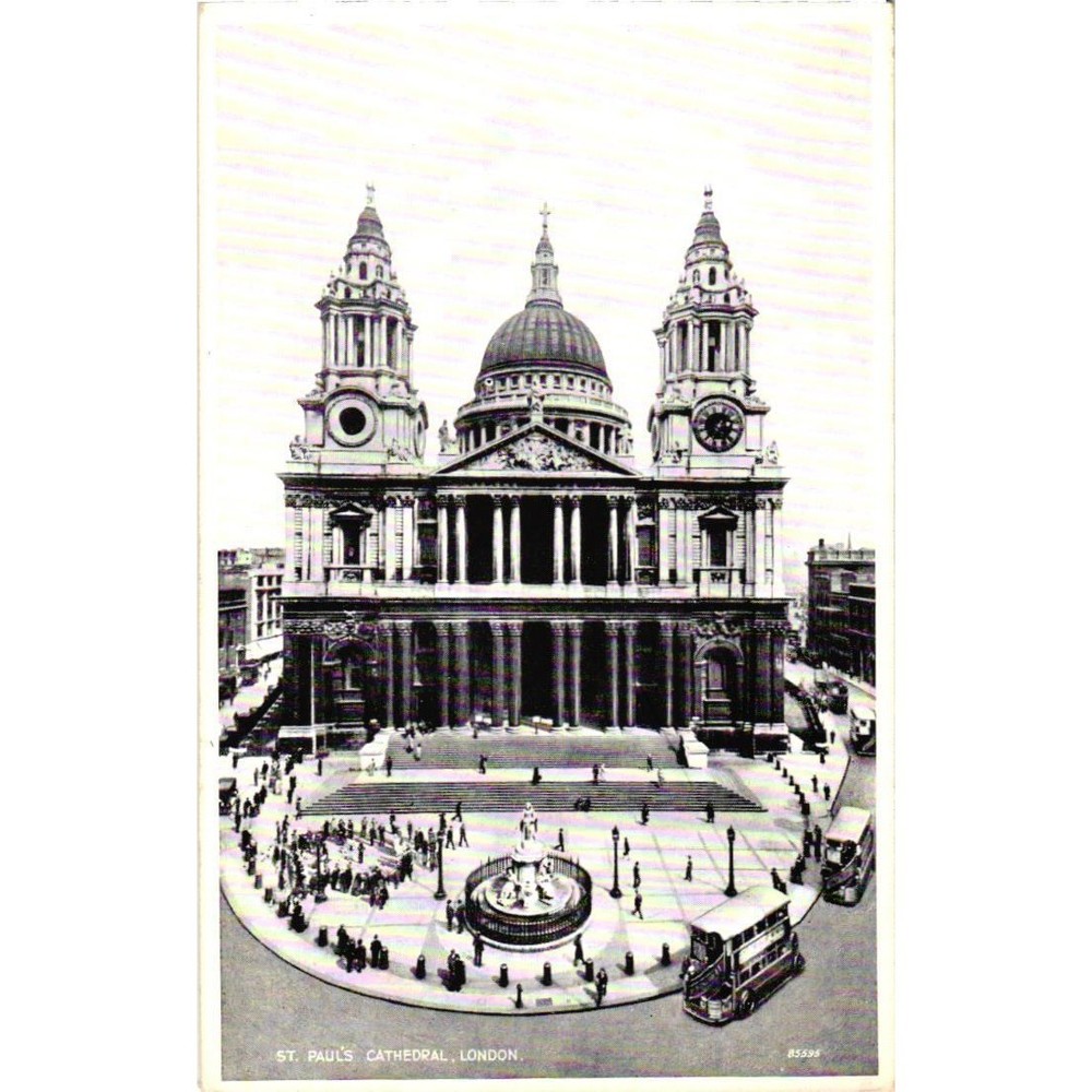 Vintage Valentine Silveresque St Pauls Cathedral London Postcard RPPC Unposted