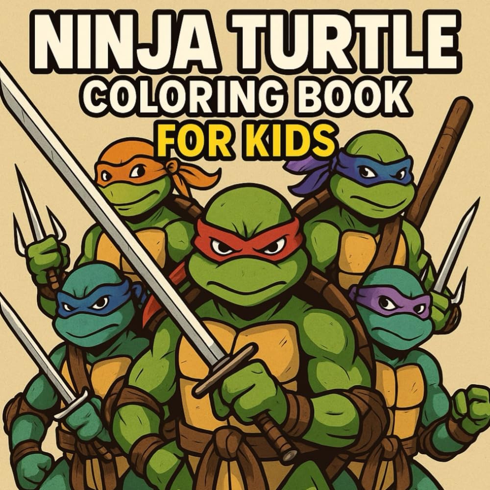 Ninja Turtle coloring book for kids: A fun and creative adventure for kids to co