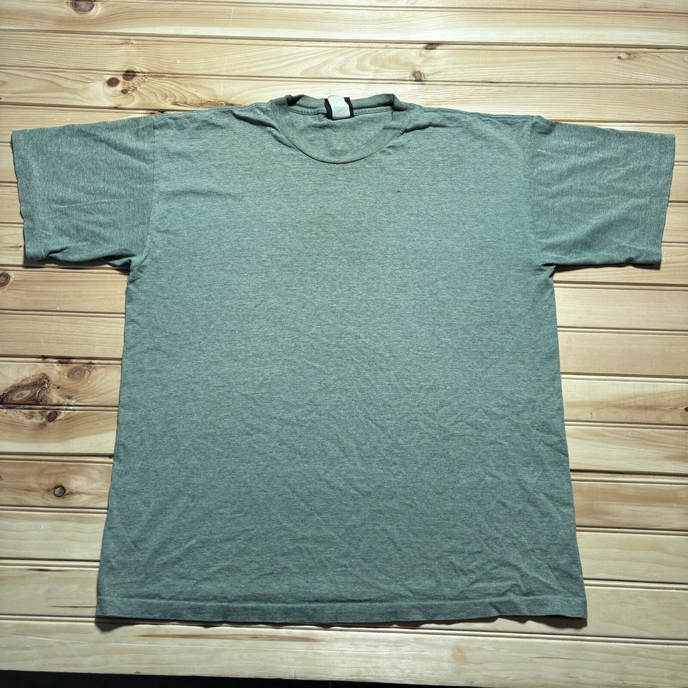 Vintage 90s Signal Sport Olive Green Faded Blank Single Stitch Shirt Size XL