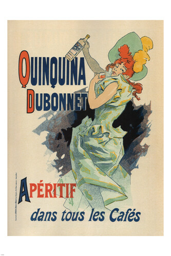 QUIQUINA DUBONNET vintage AD poster Jules Chéret FRANCE 1895 20x30 collectors