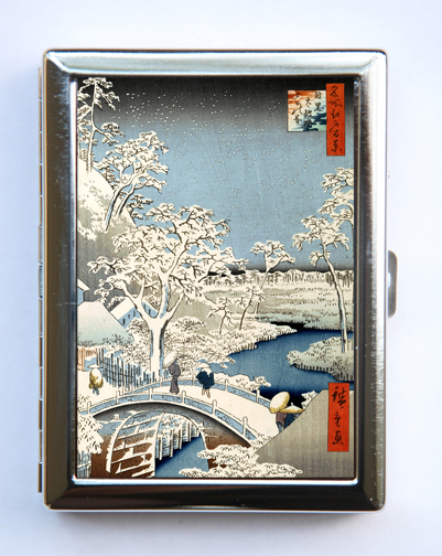 Japanese Woodblock Snow Cigarette Case Wallet Business Card Holder tattoo
