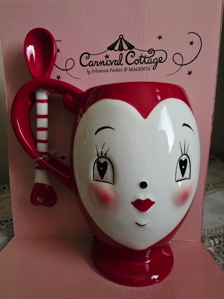Johanna Parker Carnival Cottage Queen of Hearts Mug and Spoon Set