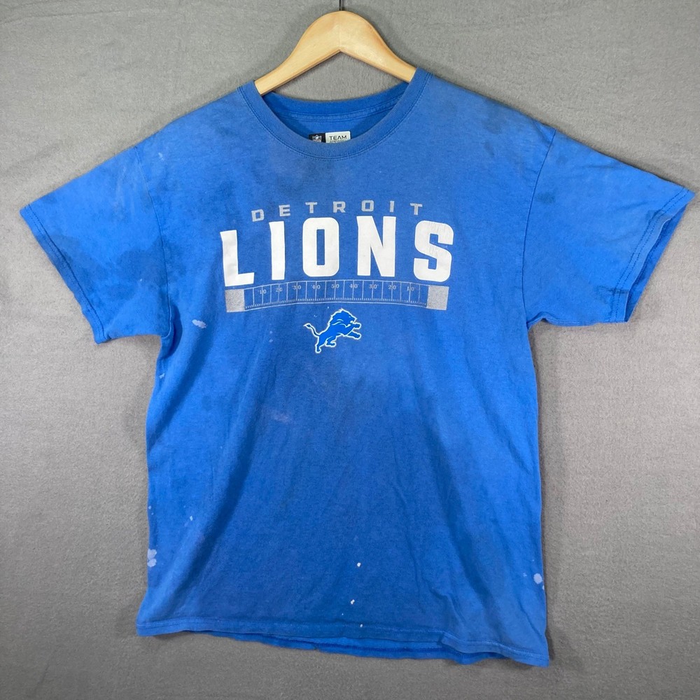 Detroit Lions NFL Team Apparel T-Shirt Football Fan Blue Graphic Tee