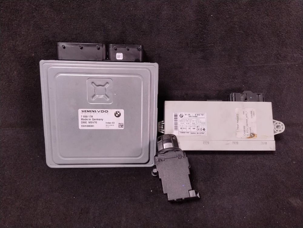 BMW 3 E90 E91, 5 E60 E61 ENGINE CONTROL MODULE UNIT ECU SET +KEY + CASE- 7559176