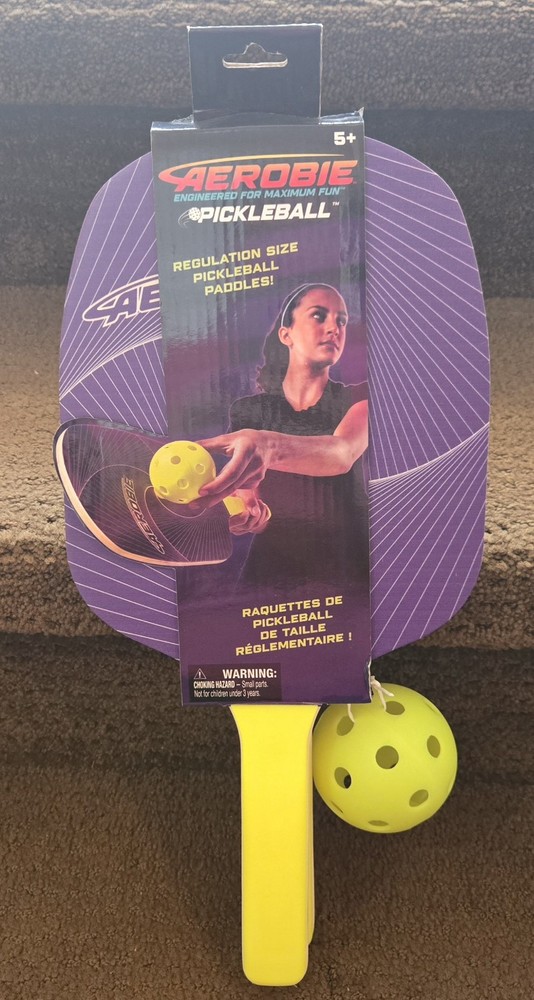 Aerobie Pickleball Set with 2 Plywood Paddles and 1 Ball by Spin Master