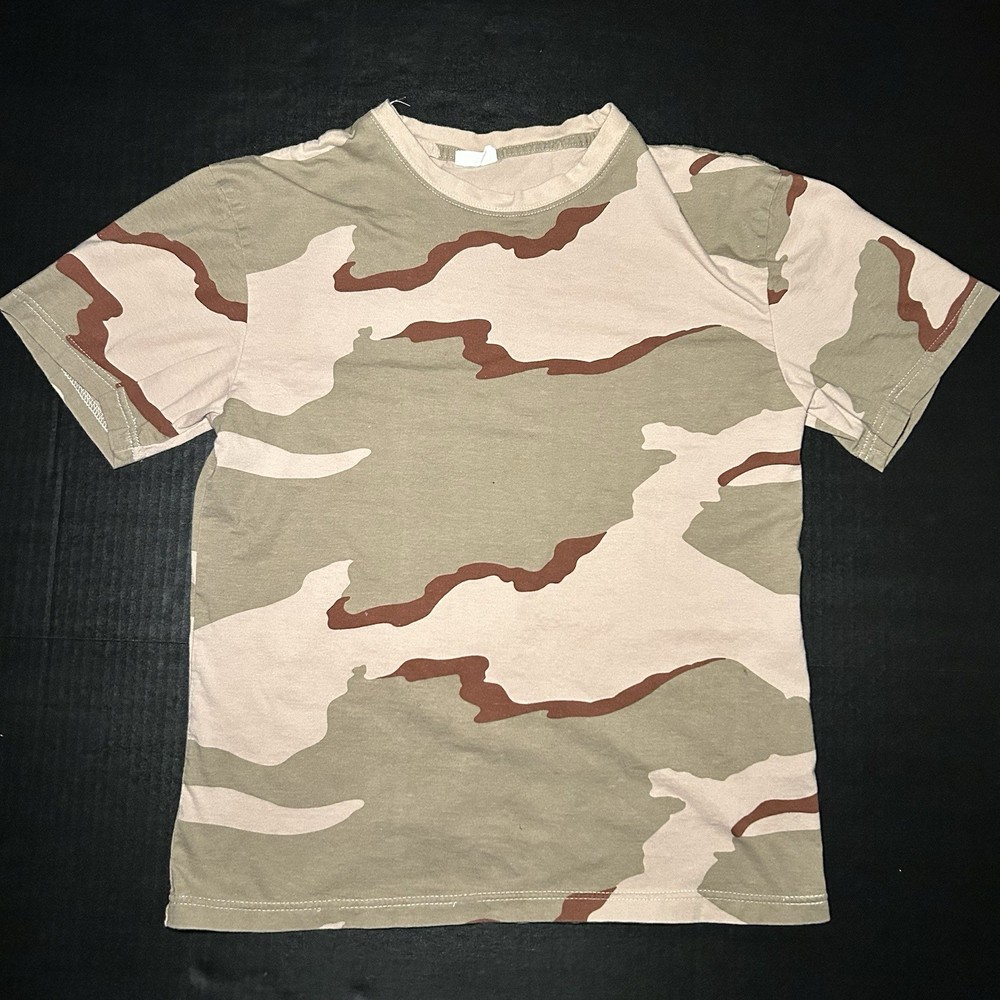 Vintage Desert Camo T Shirt Large Regular Military Style USA Made Tee