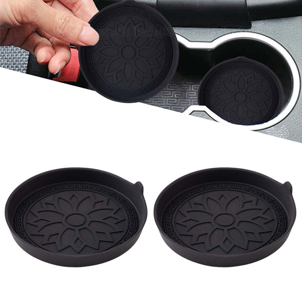 2x Anti Slip Cup Holder Insert Coasters Mats Car Interior Drink Pad Accessories
