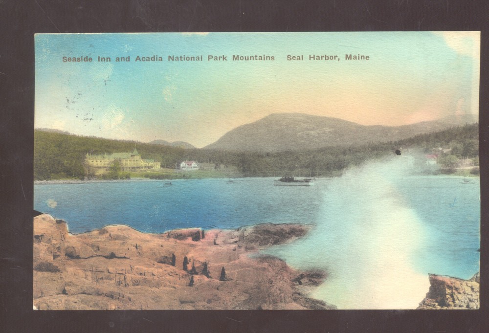SEAL HARBOR MAINE ACADIA NATIONAL PARK SEASIDE INN VINTAGE POSTCARD-image