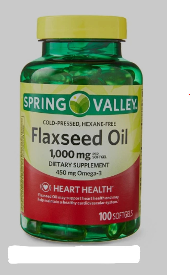 Spring Valley Flaxseed Oil Softgels Dietary Supplement, 1,000 mg, 100 Count
