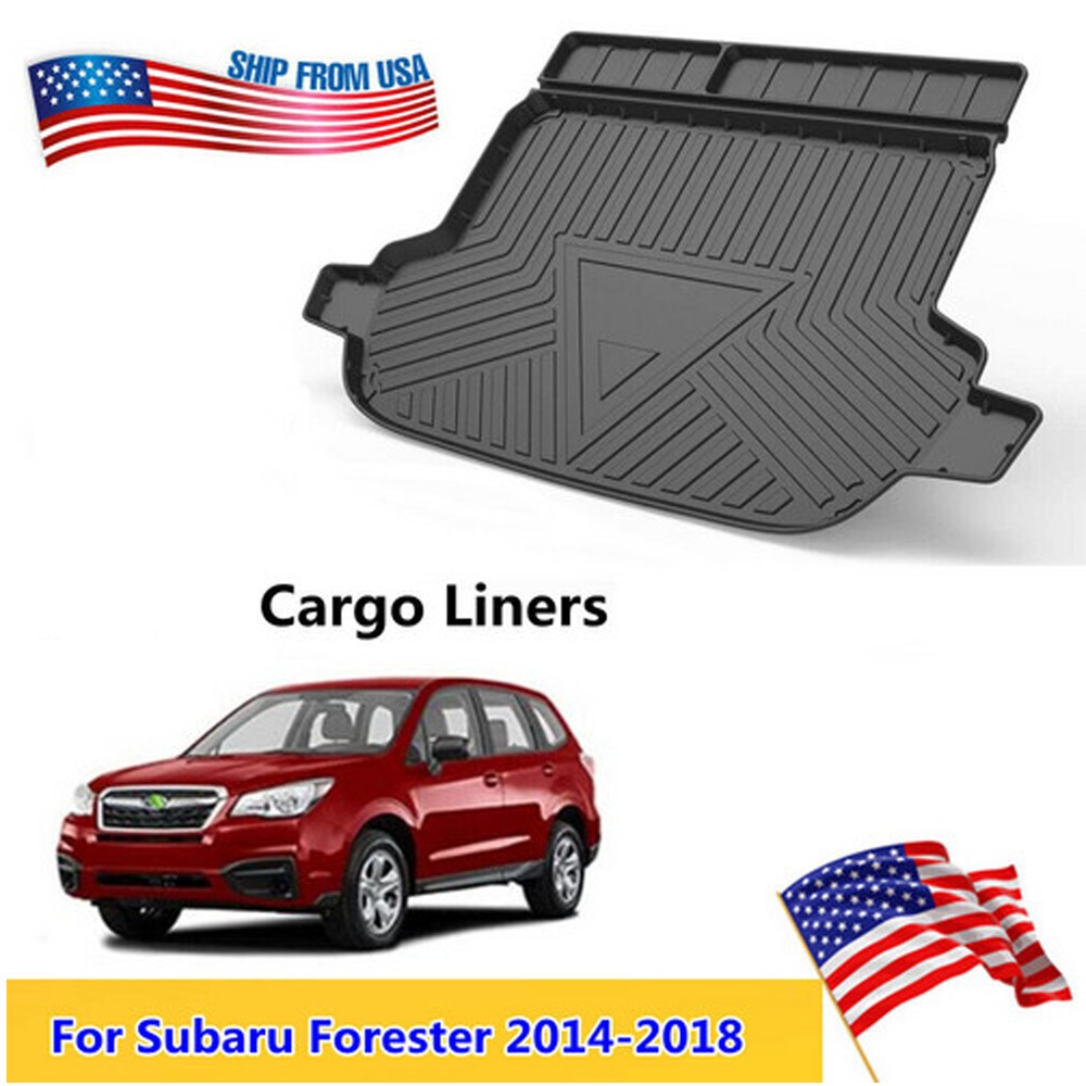 Black Rear Cargo Boot Liner Floor Cover Mat for 2014-2018 Subaru Forester
