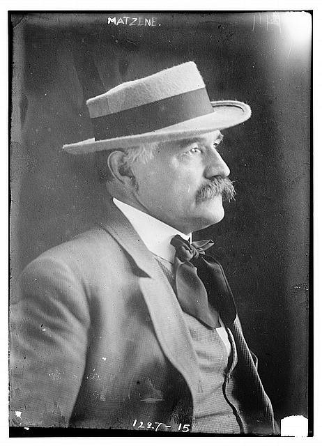 Photo:Matzene Portrait Man Straw Boater Hat 1910s Bain News Service