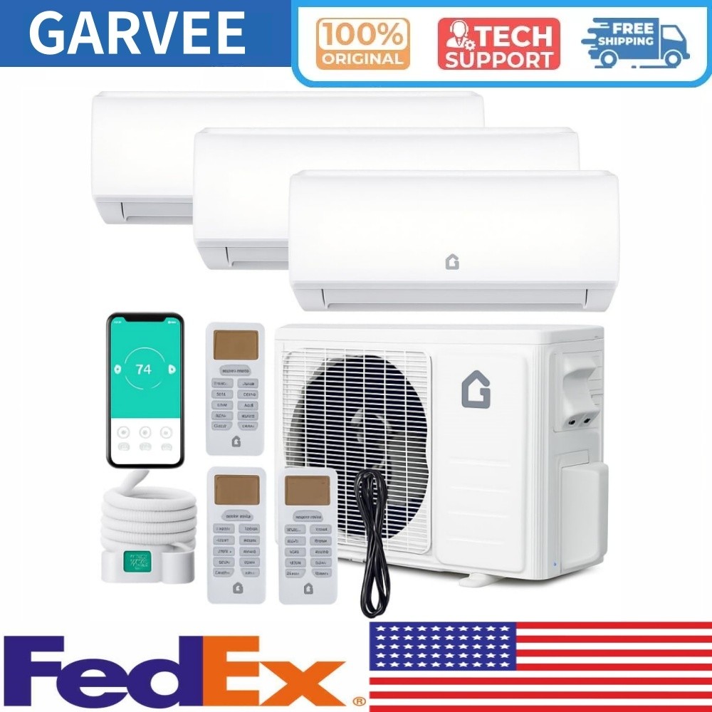 ✅28000 BTU WIFI Mini Split AC/Heating System 20 SEER2 3 Zone 9K+9K+9K 208-230V