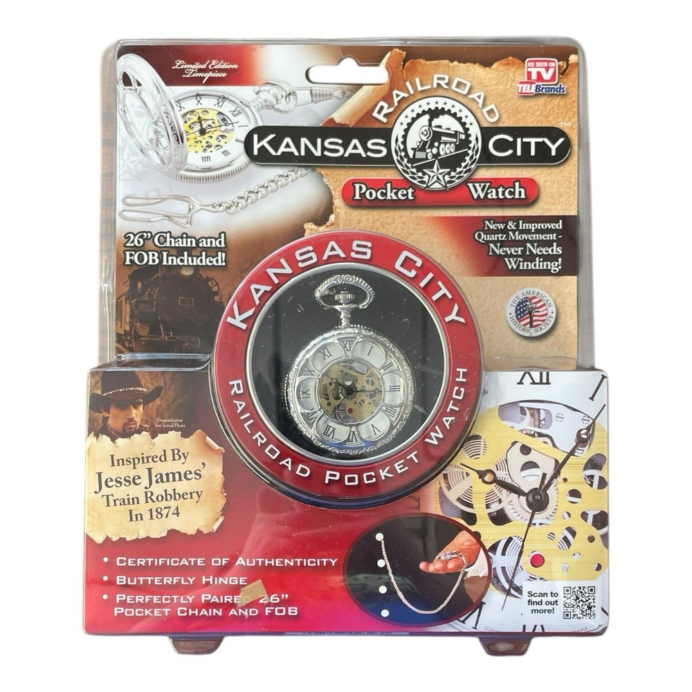 Kansas City Railroad Limited Edition Pocket Watch, Fob, 26