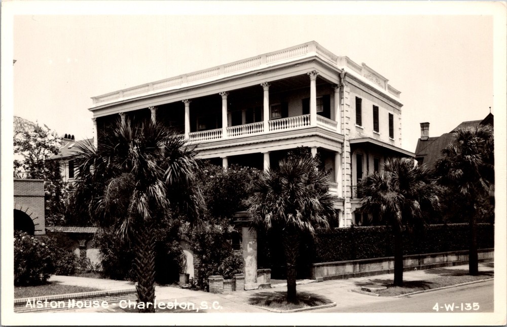 Alston House Charleston South Carolina W M Cline RPPC Style Postcard