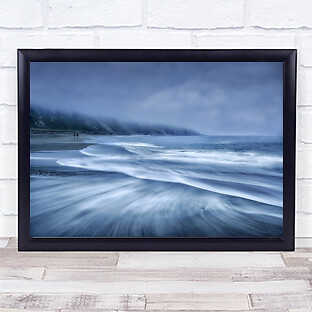 Mists in the sea Simple Minimalism Couple Pair Duo Mist Haze Fog Wall Art Print