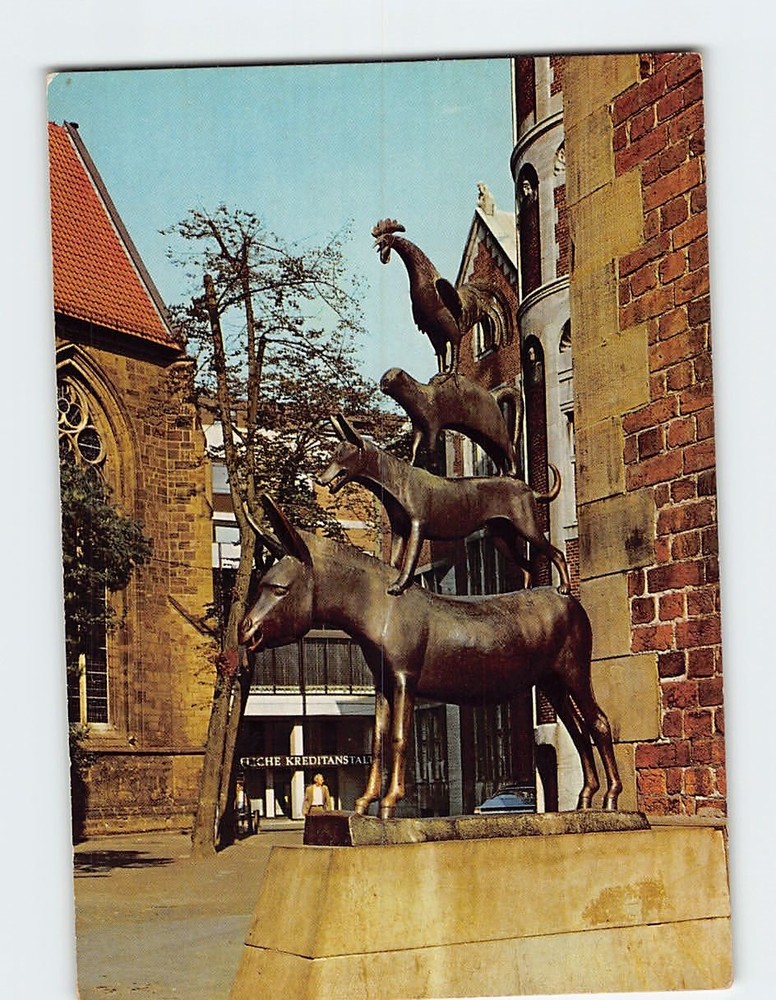 Postcard Town Musicians of Bremen Germany