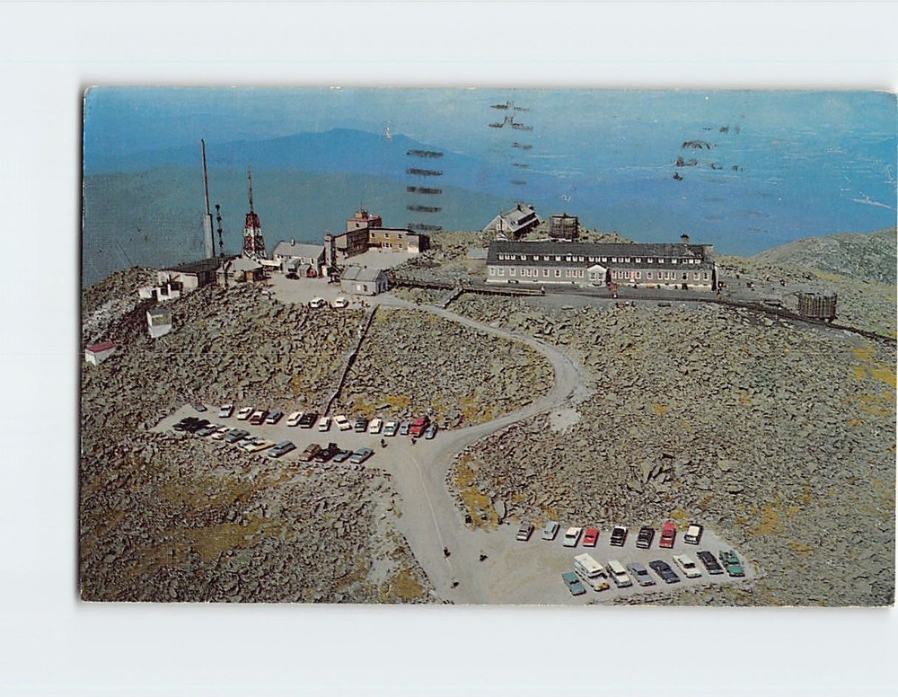 Postcard Aerial View Summit House Hotel Mt. Washington White Mountains NH USA