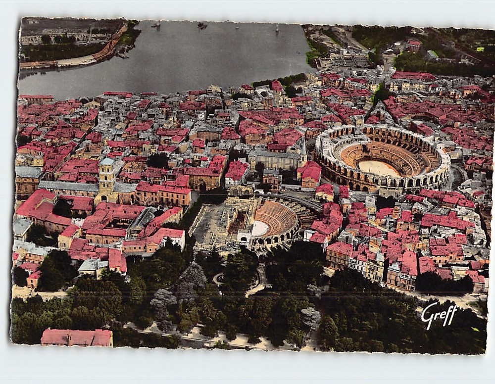 Postcard Aerial View Arles France