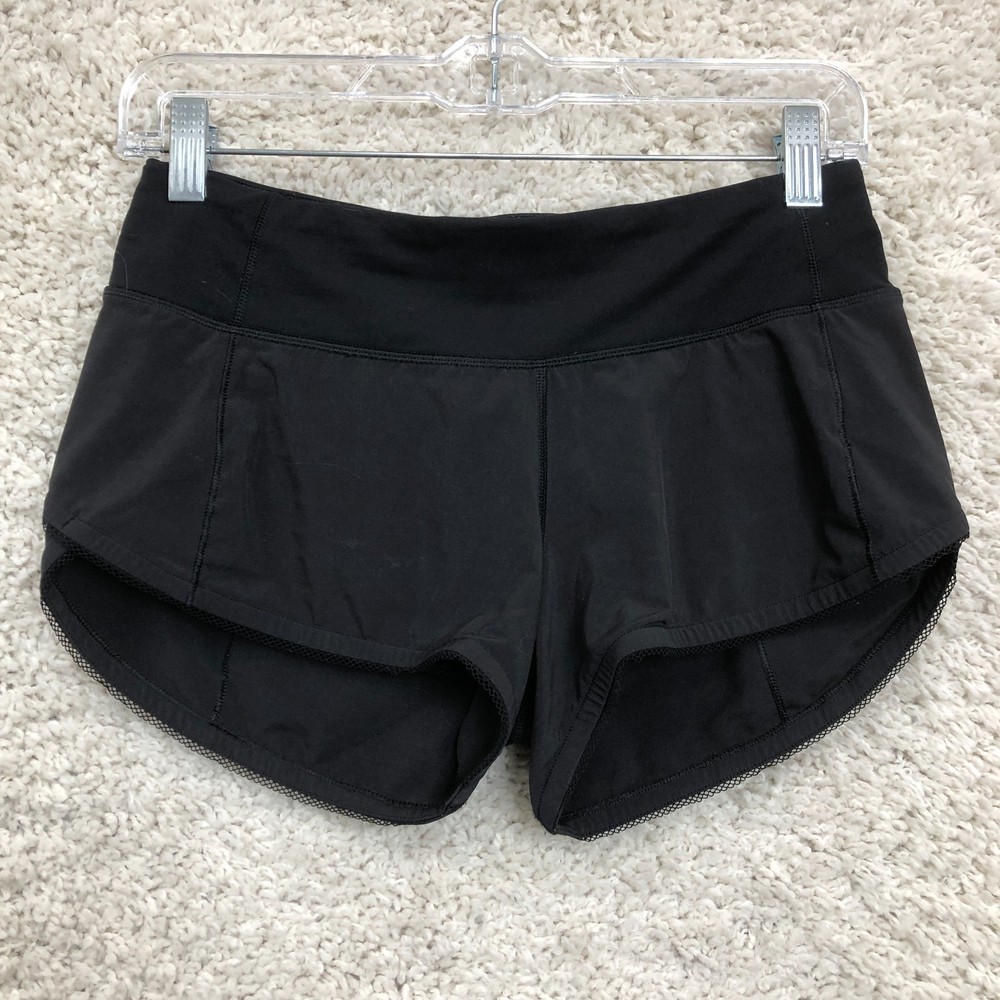 Lululemon Shorts 2 Womens Black Speed Up High Rise Pull On Athletic Training Gym