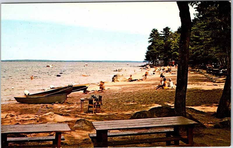 Postcard BEACH SCENE East Sebago Maine ME a/01 AM0334