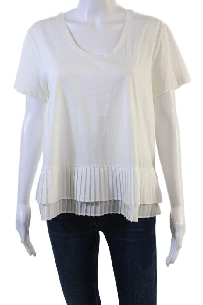 J Crew Women White Cotton Basic T-Shirt Short Sleeve Round Neck Size SFree Shipping in US $100+ Orders | $6.95 Orders Below