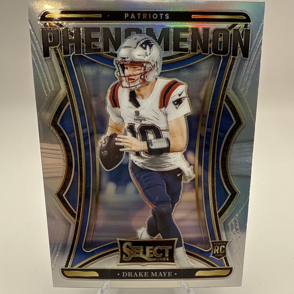 2024 Panini Select Drake Maye Patriots PHENOMENON Silver Prizm RC #3 Rookie