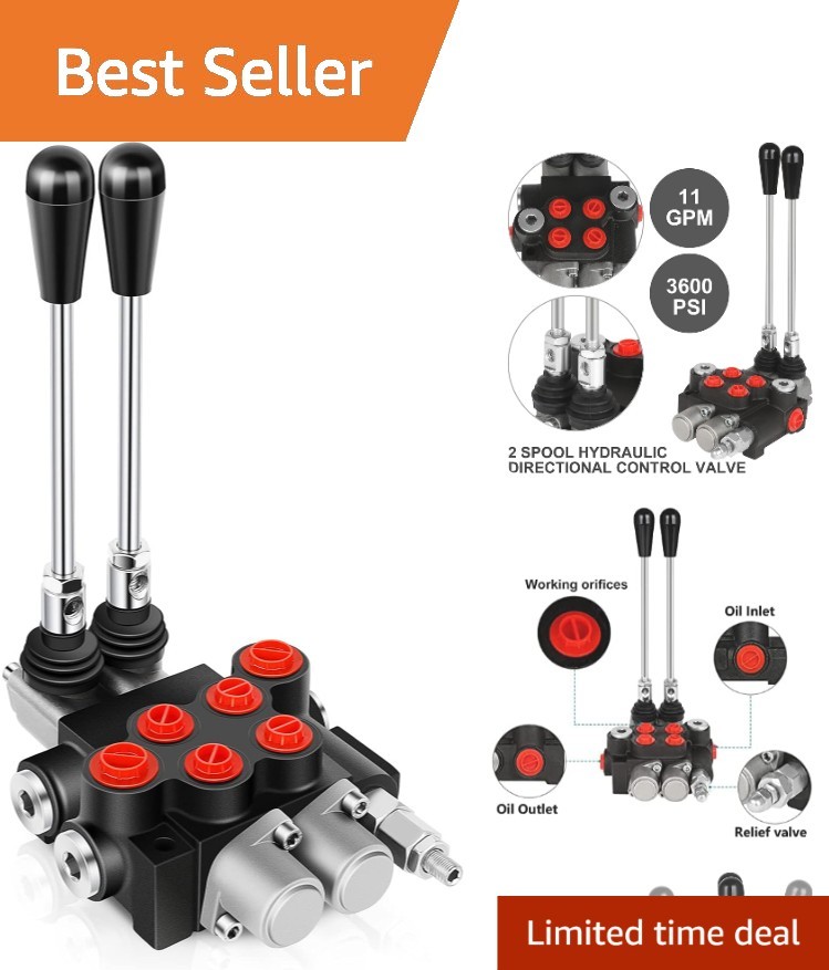 Adjustable Hydraulic Flow Control Valve 2 Spools for Small Tractors and Loader