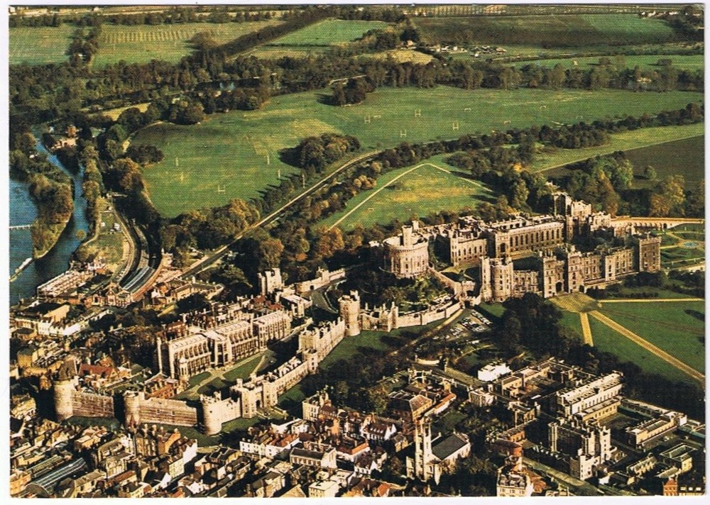 Postcard Windsor Castle Aerial View From South West Windsor Berkshire England UK