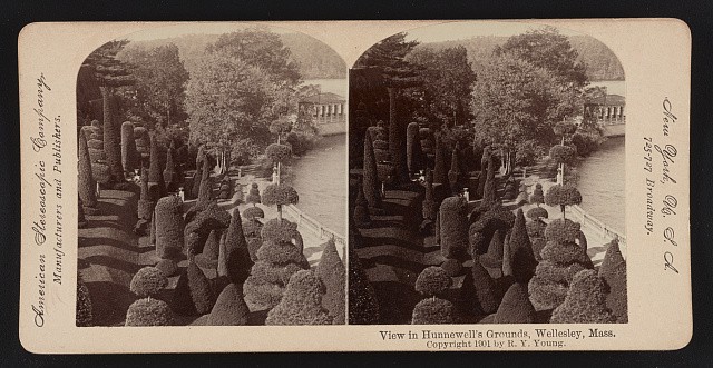 Wellesley Massachusetts Hunnewell Grounds Garden Topiary 1901 Stereo View