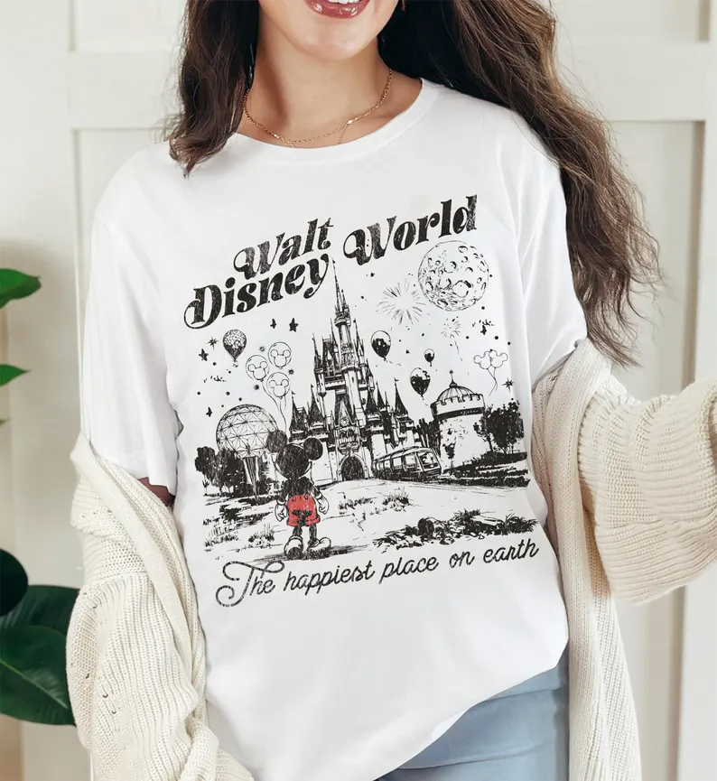 Retro Walt Disney World Shirt, The Happiest Place on Earth T-Shirt