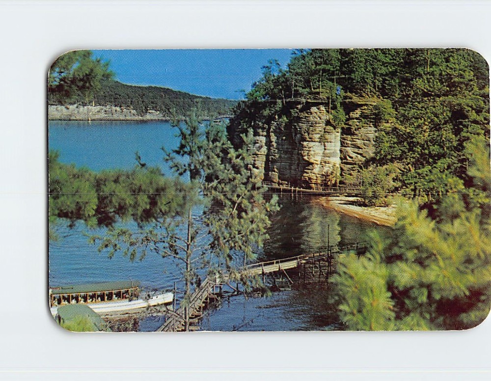 Postcard Landing Scene Stand Rock Wisconsin Dells Wisconsin USA