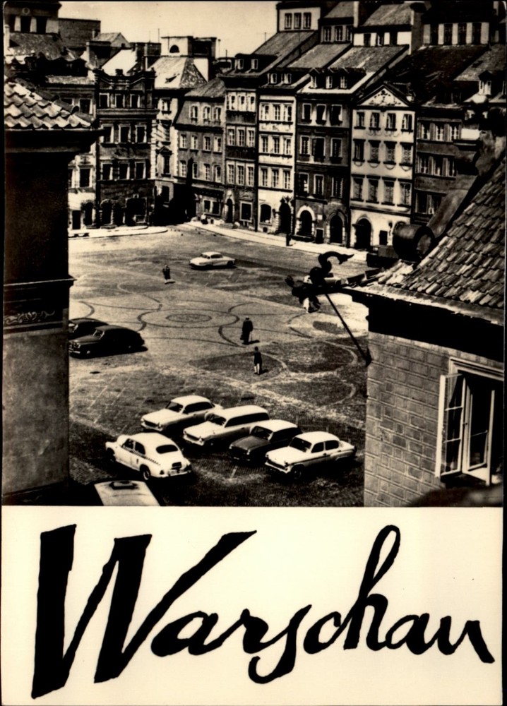 RPPC Market Square Warsaw Poland vintage postcard s260