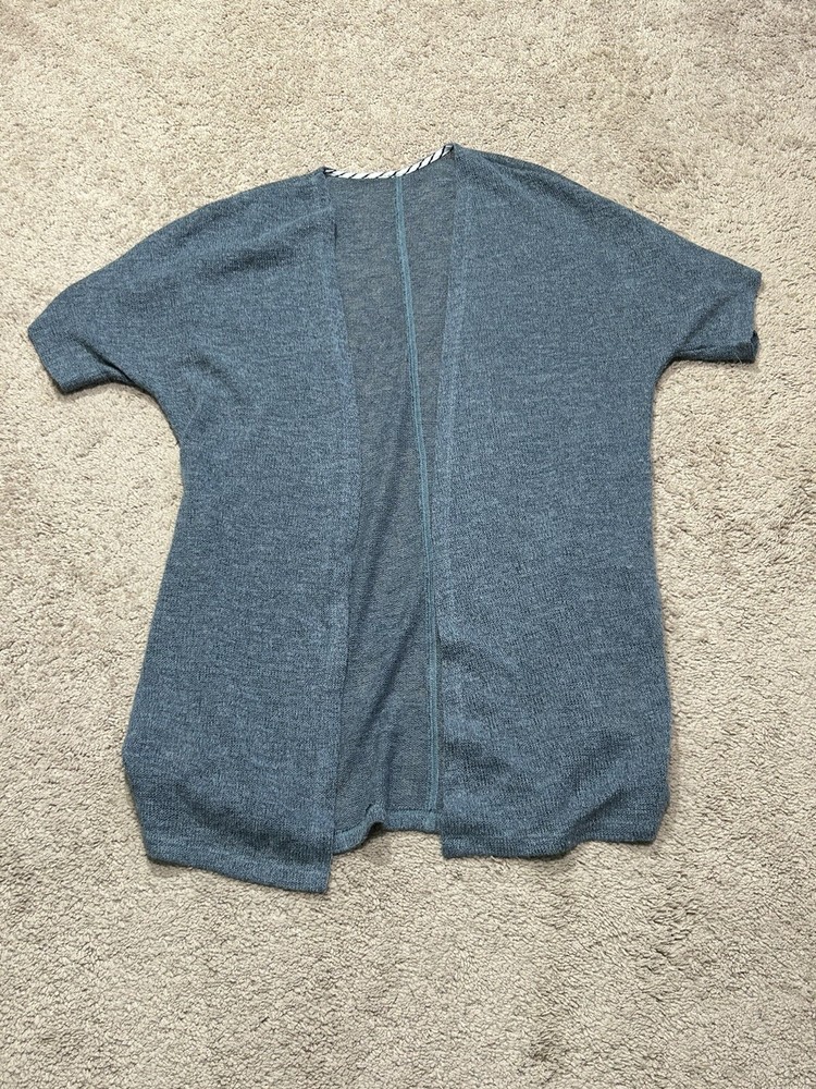 Womens Shirt/Cardigan Size Small Blue Classic Casual Comfort Open Front