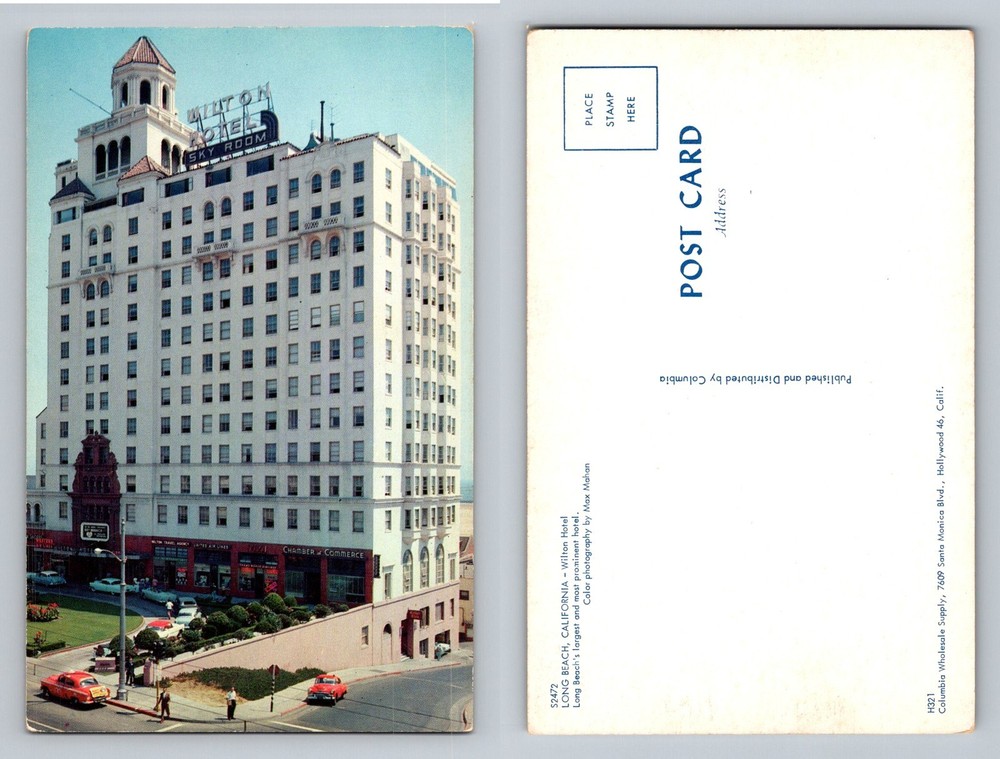 Long Beach, CA-California, Wilton Hotel Sky Room Landmark Vintage Postcard
