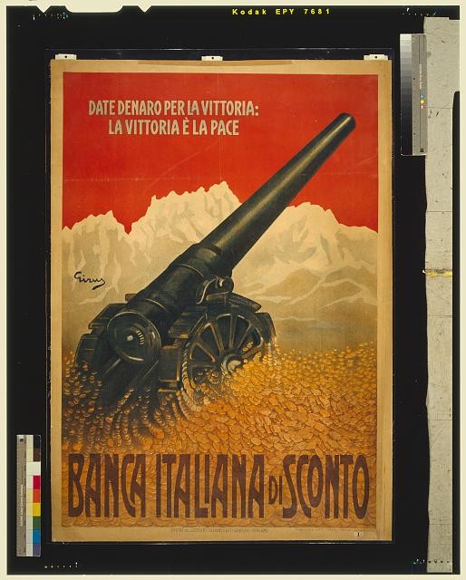 Date denaro per la vittoria,la vittoria � la pace,Banca Italiana di Sconto,WWI