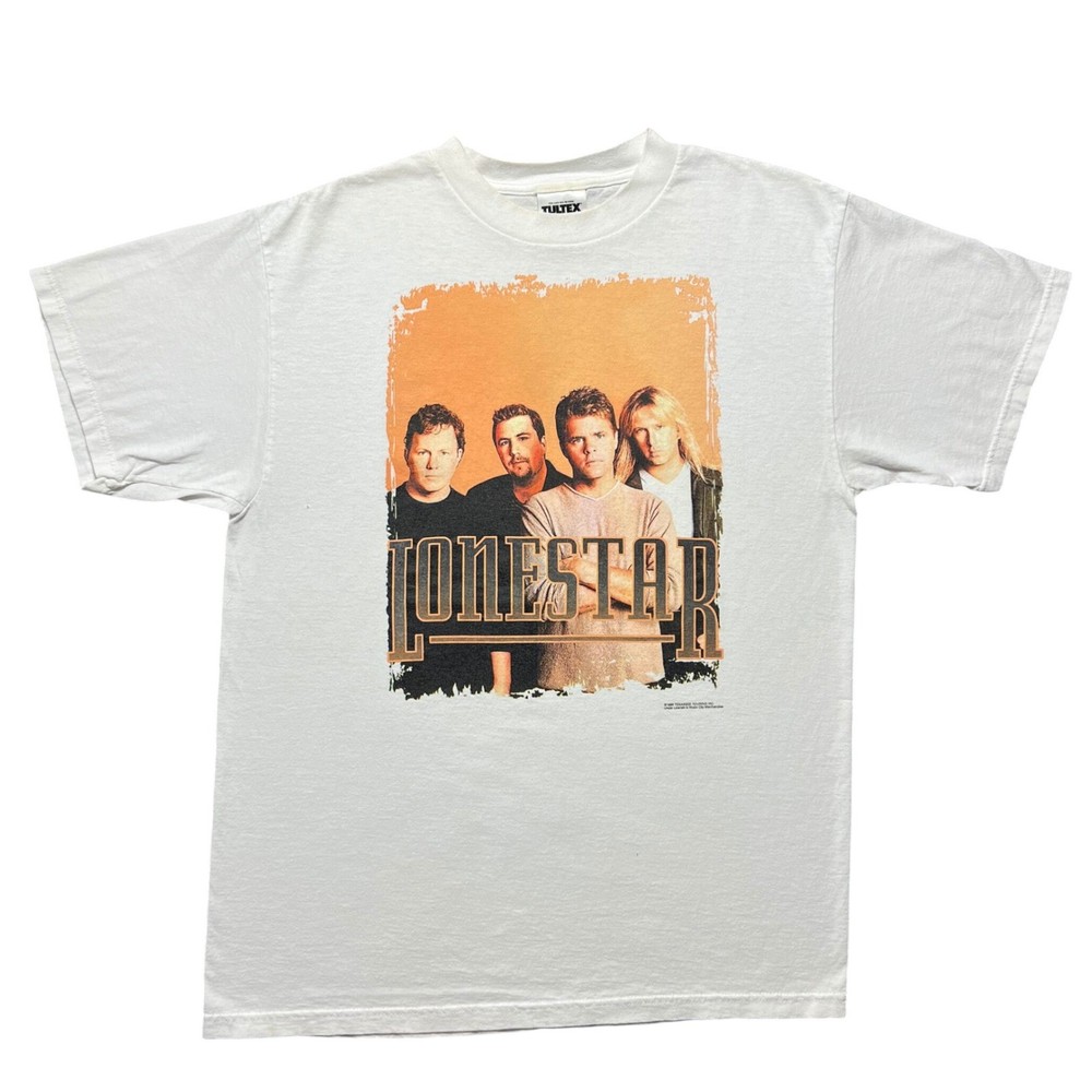 VTG 90s Lonestar Band Tour T Shirt Mens L White Tultex Lonely Grill Country Tee