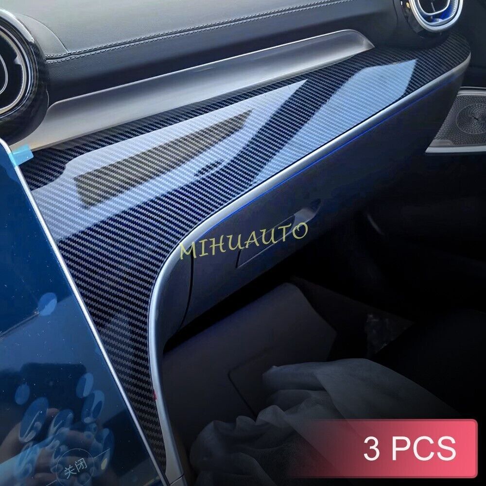 Carbon Fiber Center Console Strip Cover Trim For 2022-2025 Mercedes-Benz C-Class