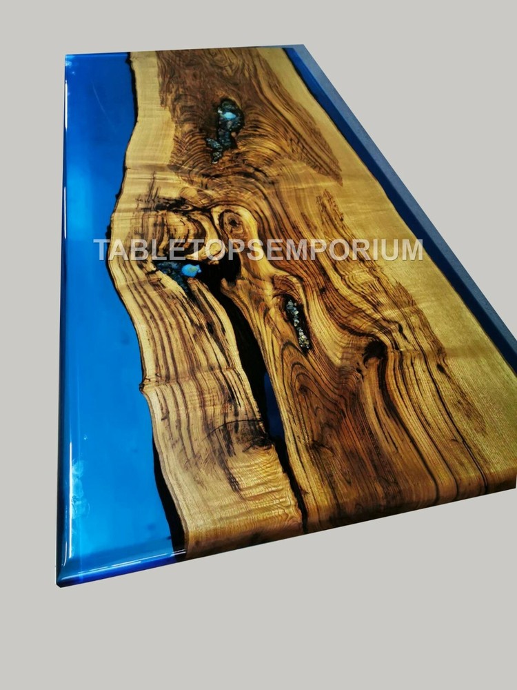 Epoxy Dining Resin River Luxury Blue Dining Table Top Acacia Living Table Décors