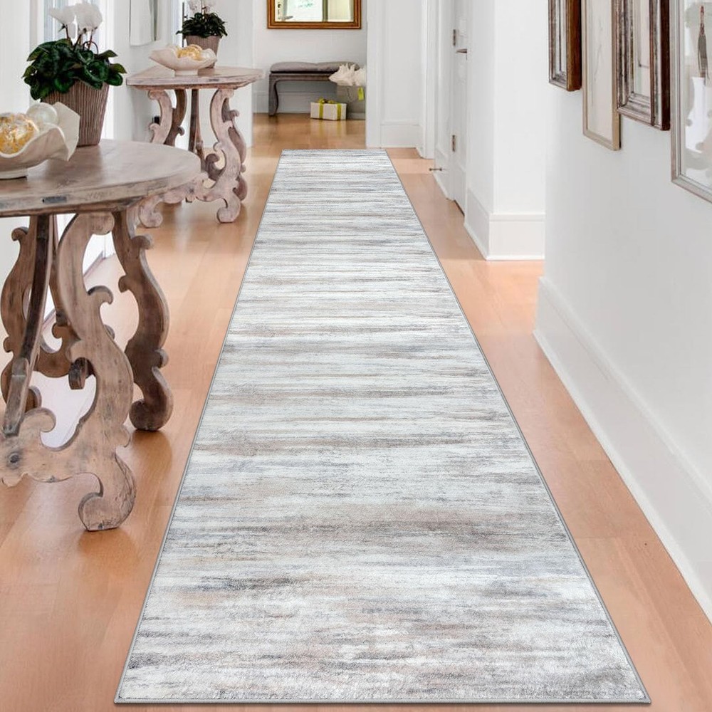 Modern Abstract Washable Non-Slip Kitchen Runner Rug 2.6x16 Soft Durable-image