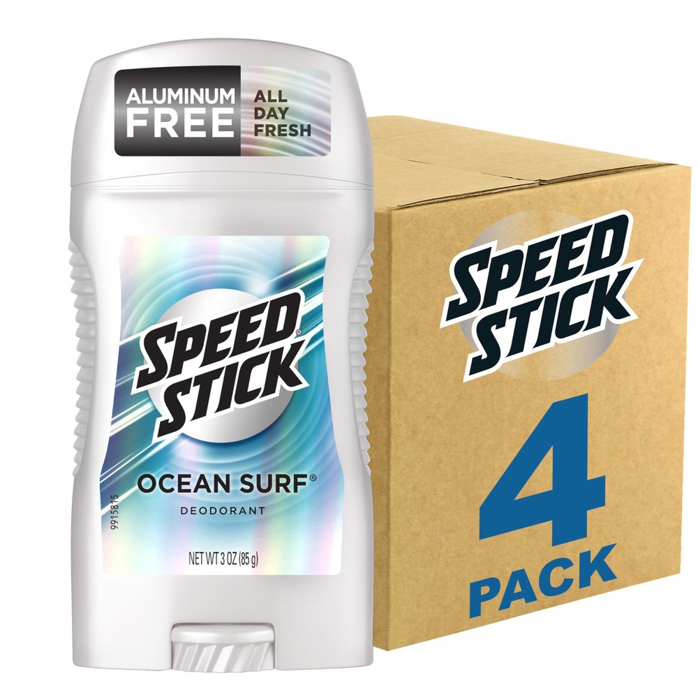Speed Stick Mens Deodorant Ocean Surf 3 Ounce 4 Pack Packaging may Vary