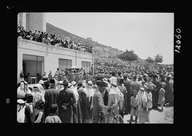 Photo:Nablus Palestine Arab Recruits 1941 Crowd Gathering