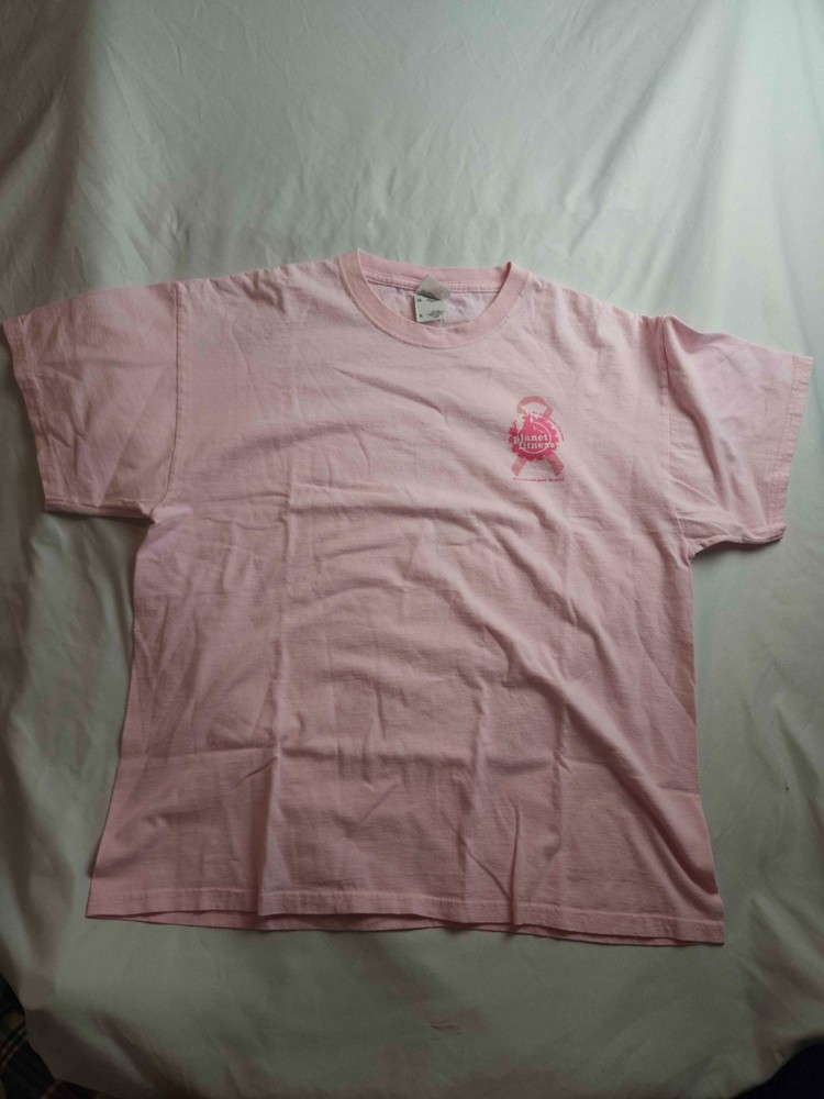 Planet Fitness Breast Cancer Awareness Shirt Mens XL Pink Ribbon Sporty Gorpcore