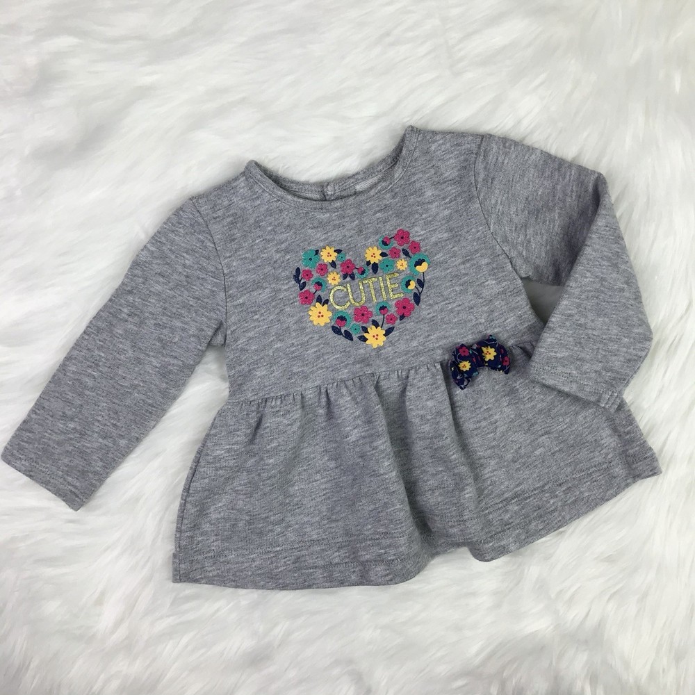 Baby Girls Cotton Cutie Floral Long Sleeve Tunic Top 6-9 months