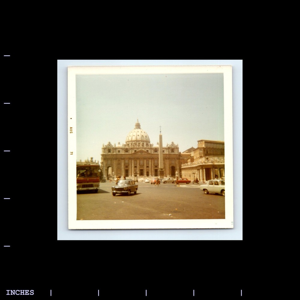 Square Color Photo VATICAN ROME ITALY 1971 STREET SCENE