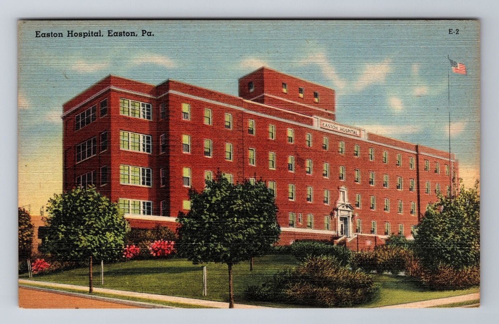Easton PA-Pennsylvania, Easton Hospital, Antique Vintage Souvenir Postcard