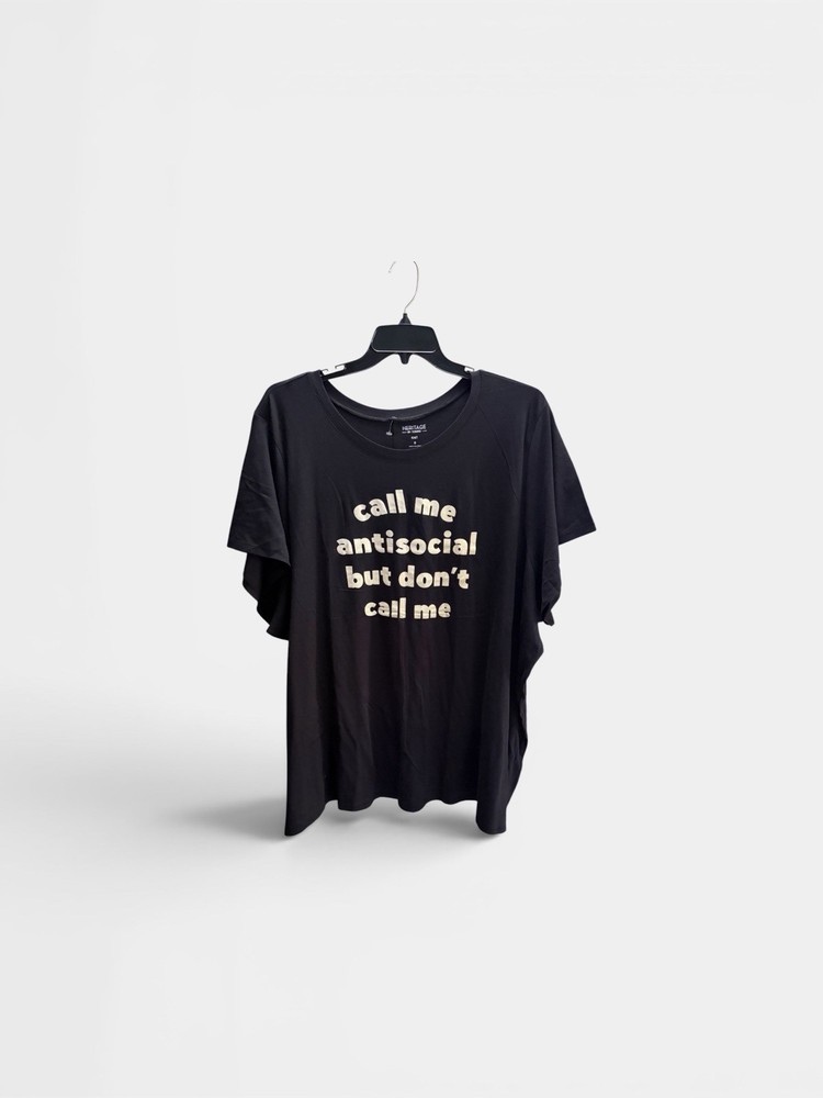Torrid Heritage Knit Graphic Tee T-Shirt Don't Call Me Antisocial sz 6 6X