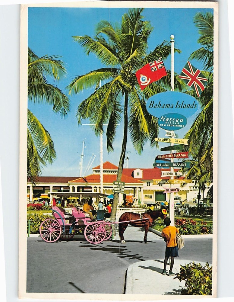 Postcard Crossroads of the World Rawson Square Bahamas