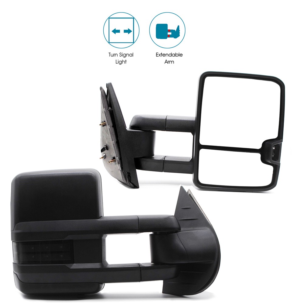 Manual Folding Tow Mirrors for 2010-2013 Chevy Silverado 3500 Left and Right Side Replacement